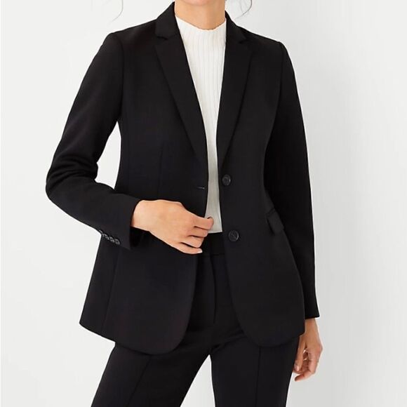 Ann Taylor Black Wool 2-Button Blazer| Size 8 - Picture 1 of 10